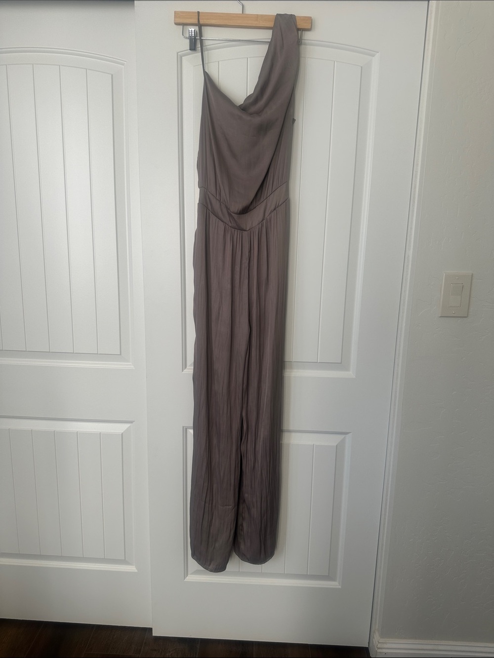 By Together Taupe One-Shoulder Jumpsuit